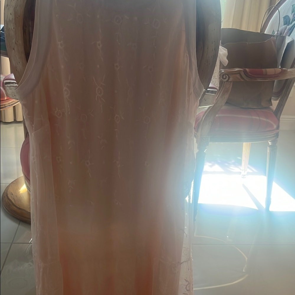 Promod Light Pink Floral Mesh Top